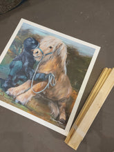 Indlæs billede til gallerivisning Print på lærred - Pige med pony
